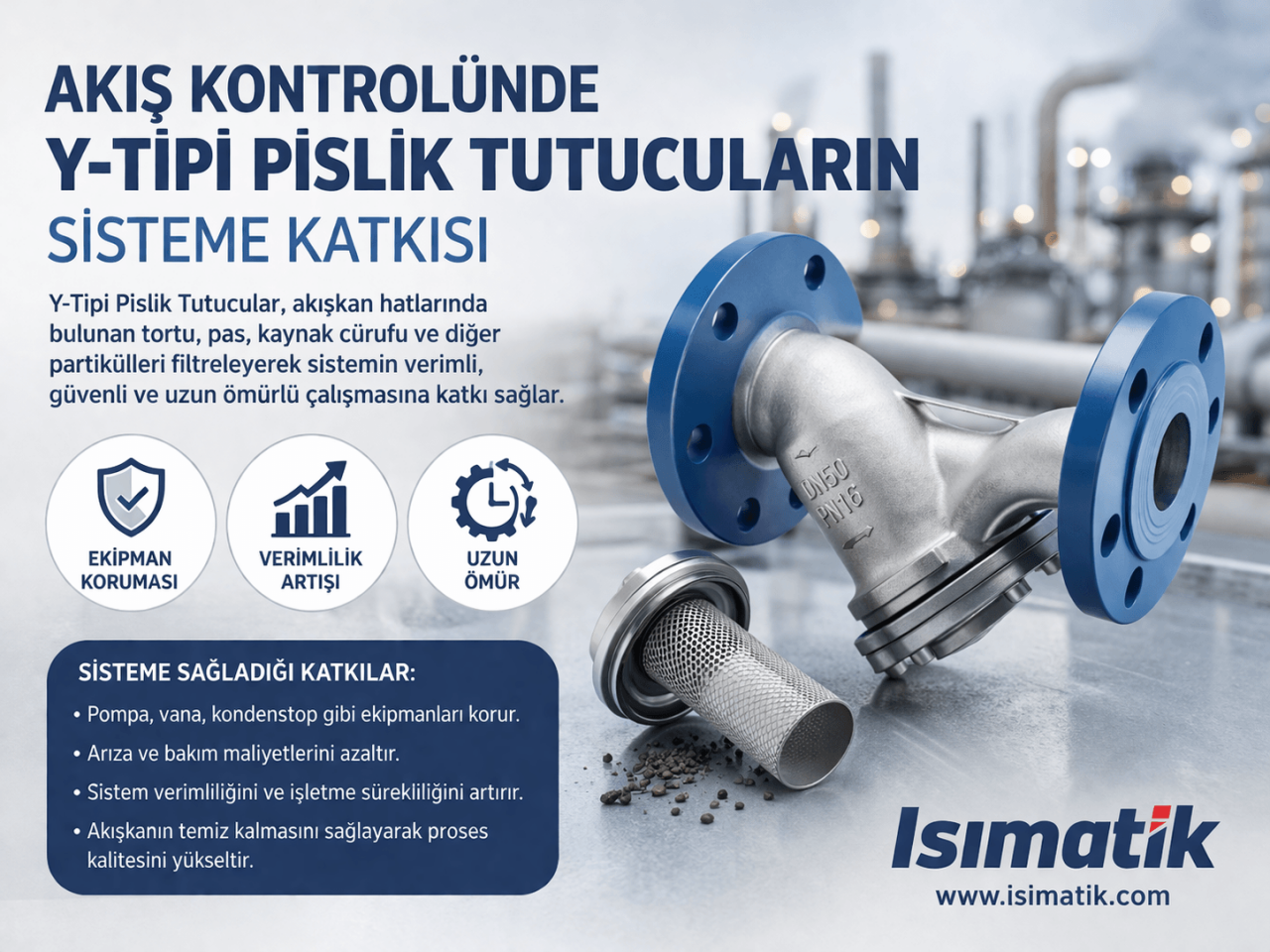 Piramit Etkisi: Akış Kontrolünde Y‑Tipi Pislik Tutucuların Sisteme Katkısı