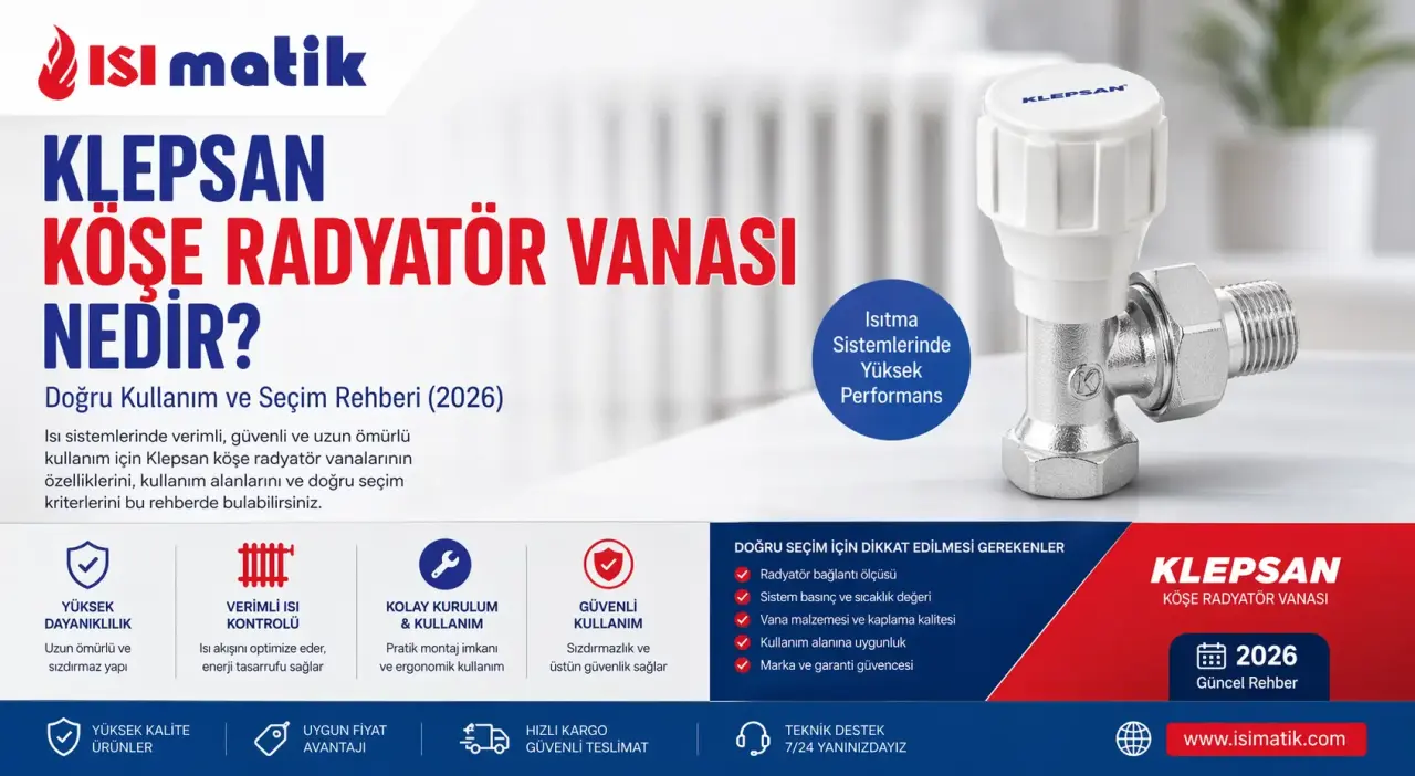 Klepsan Köşe Radyatör Vanası Nedir? Doğru Kullanım ve Seçim Rehberi (2026)