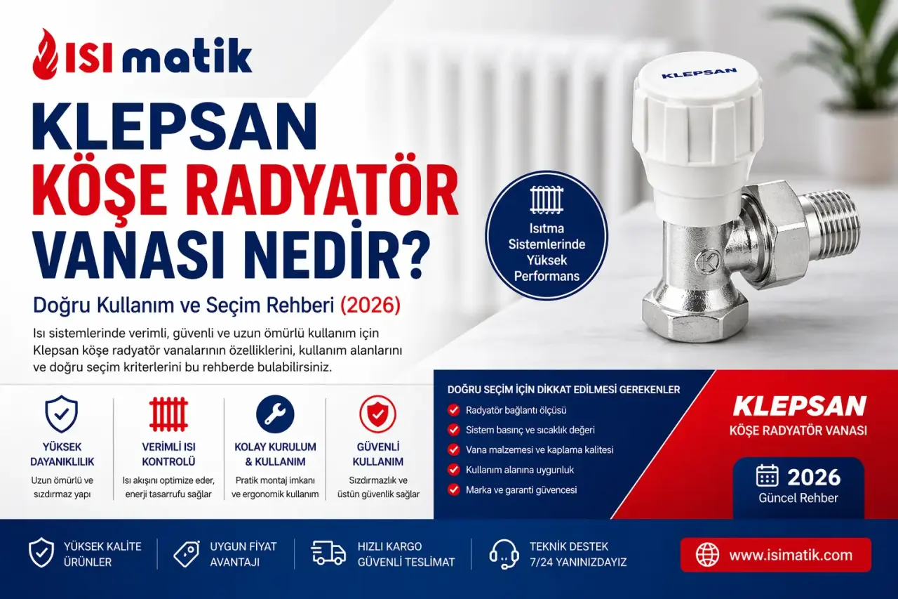 Klepsan Köşe Radyatör Vanası Nedir? Doğru Kullanım ve Seçim Rehberi (2026)