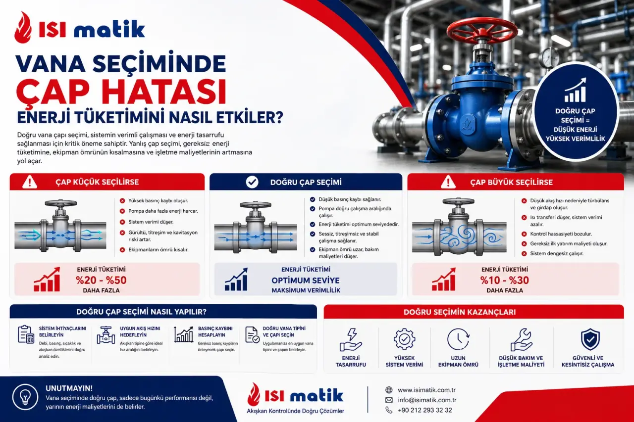 Vana Seçiminde Çap Hatası Enerji Tüketimini Nasıl Etkiler?
