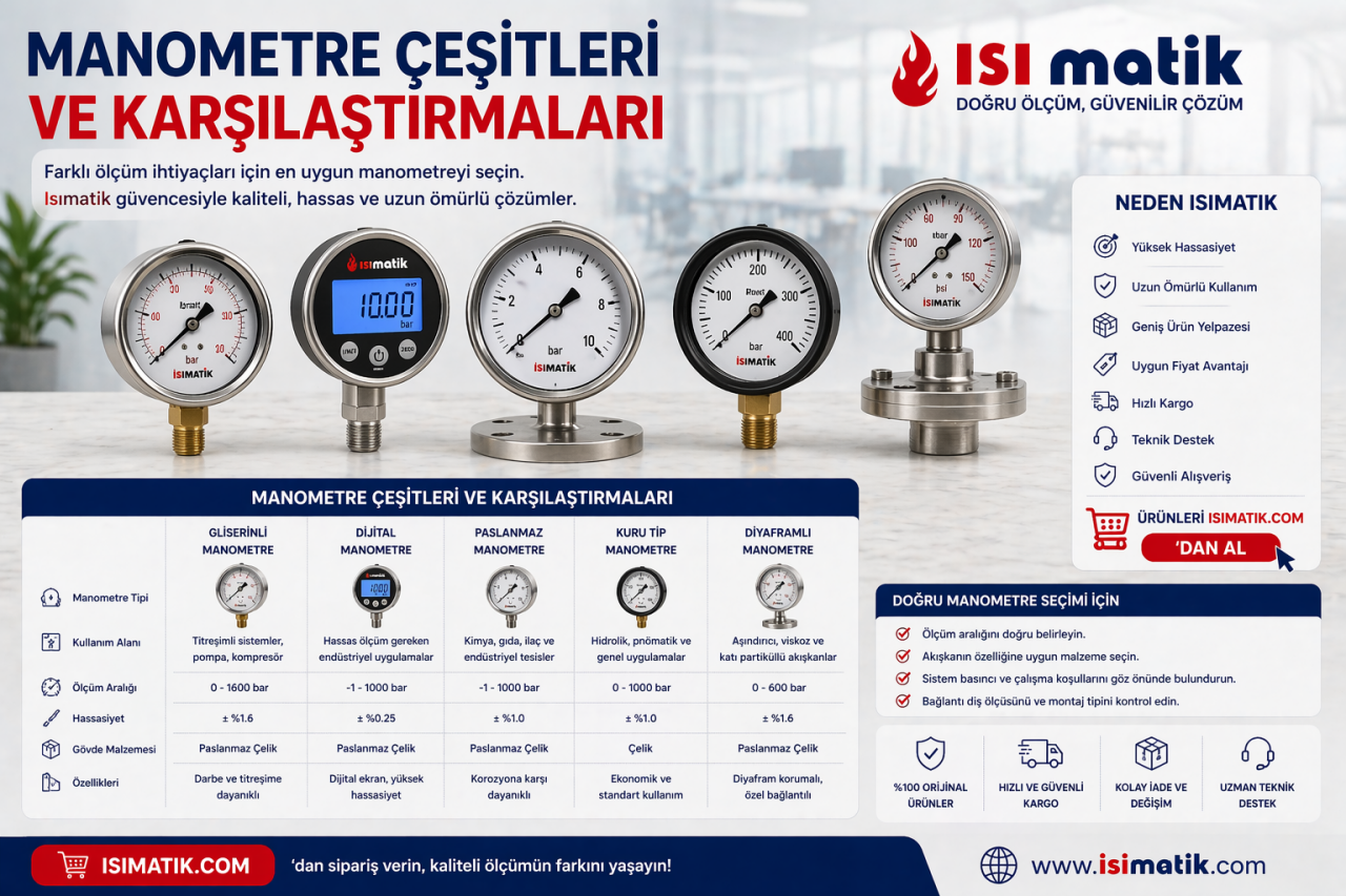 Manometre Çeşitleri ve Karşılaştırmaları