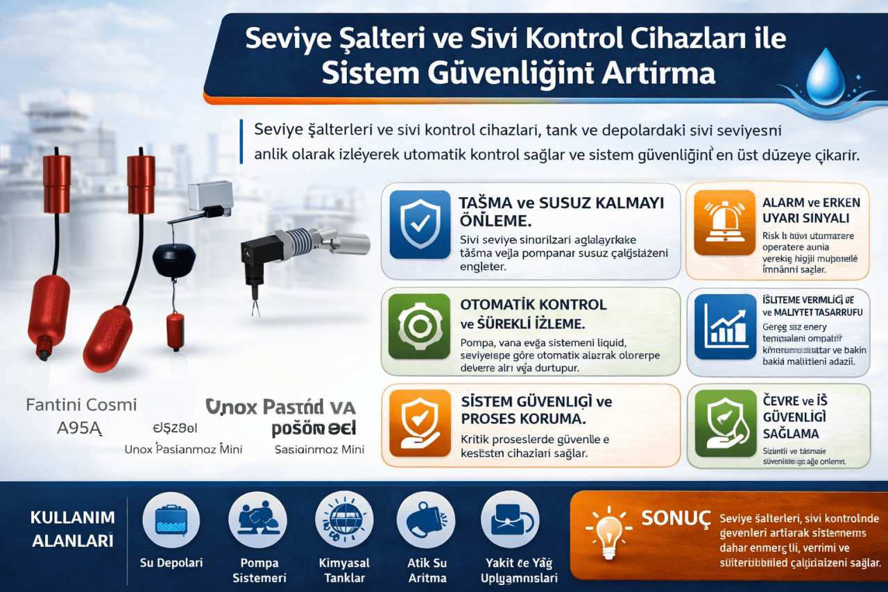 Seviye Şalteri ve Sıvı Kontrol Cihazları ile Sistem Güvenliğini Artırma
