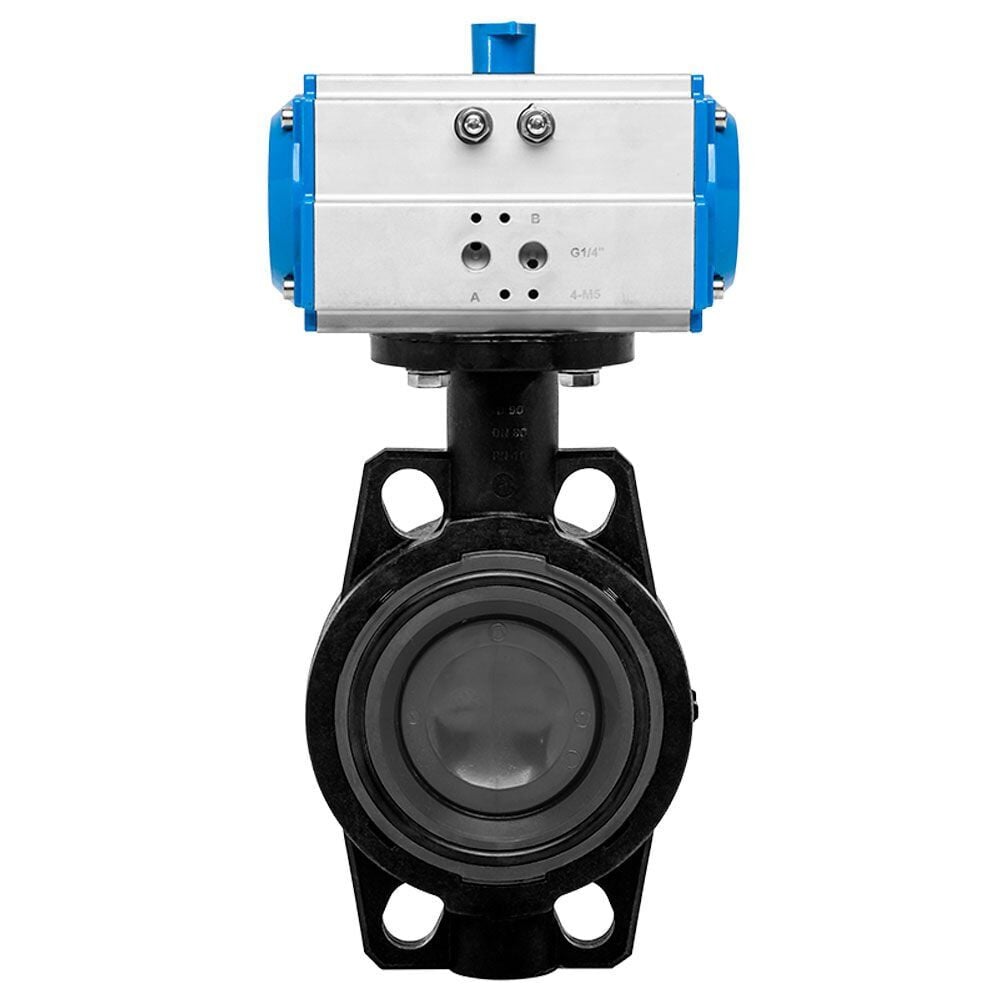 Single-Acting Pneumatic Actuated U-PVC Butterfly Valve for Water Applications