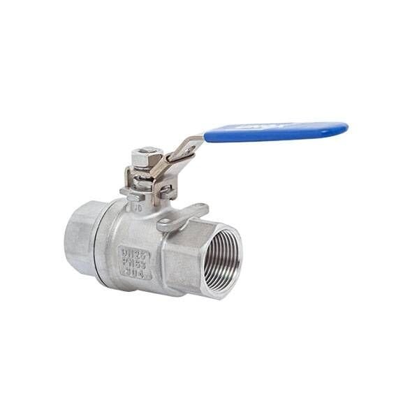 Unox Two-Piece Threaded Stainless Steel Ball Valve