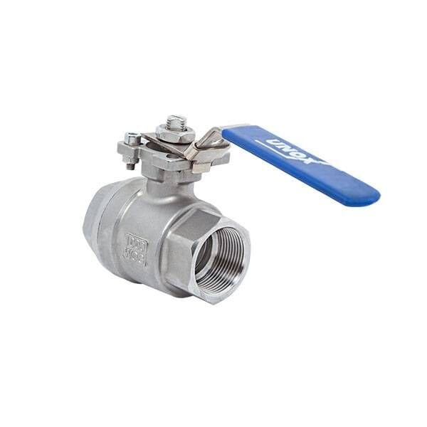 Unox Two-Piece Top-Flanged Threaded Stainless Steel Ball Valve