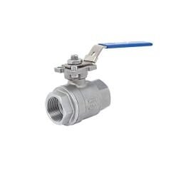 Unox Two-Piece Top-Flanged Threaded Stainless Steel Ball Valve