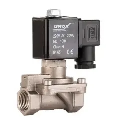 Unox Stainless Steel Steam Normally Closed Solenoid Valve (0.5–6 BAR)