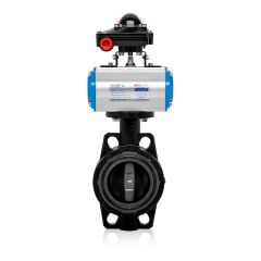 Single-Acting Pneumatic Actuated U-PVC Butterfly Valve for Acid Applications