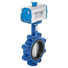 UNOX Lug Type Double Acting Pneumatic Actuator Nickel Butterfly Valve