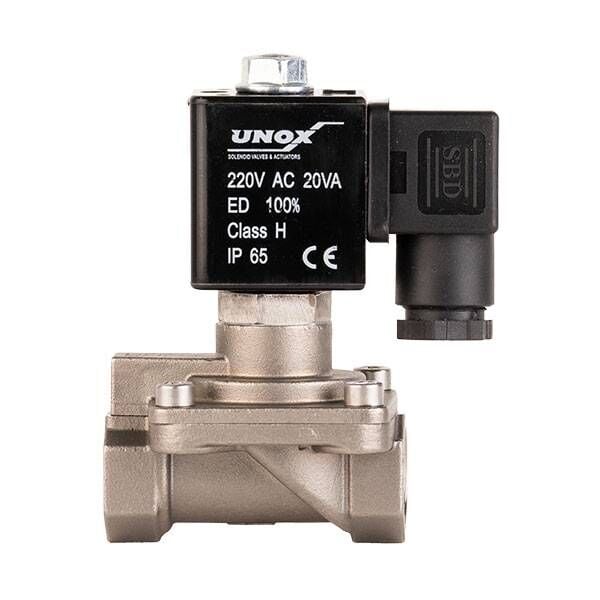 Unox Stainless Steel General Purpose Normally Closed Solenoid Valve (0.5–16 BAR)