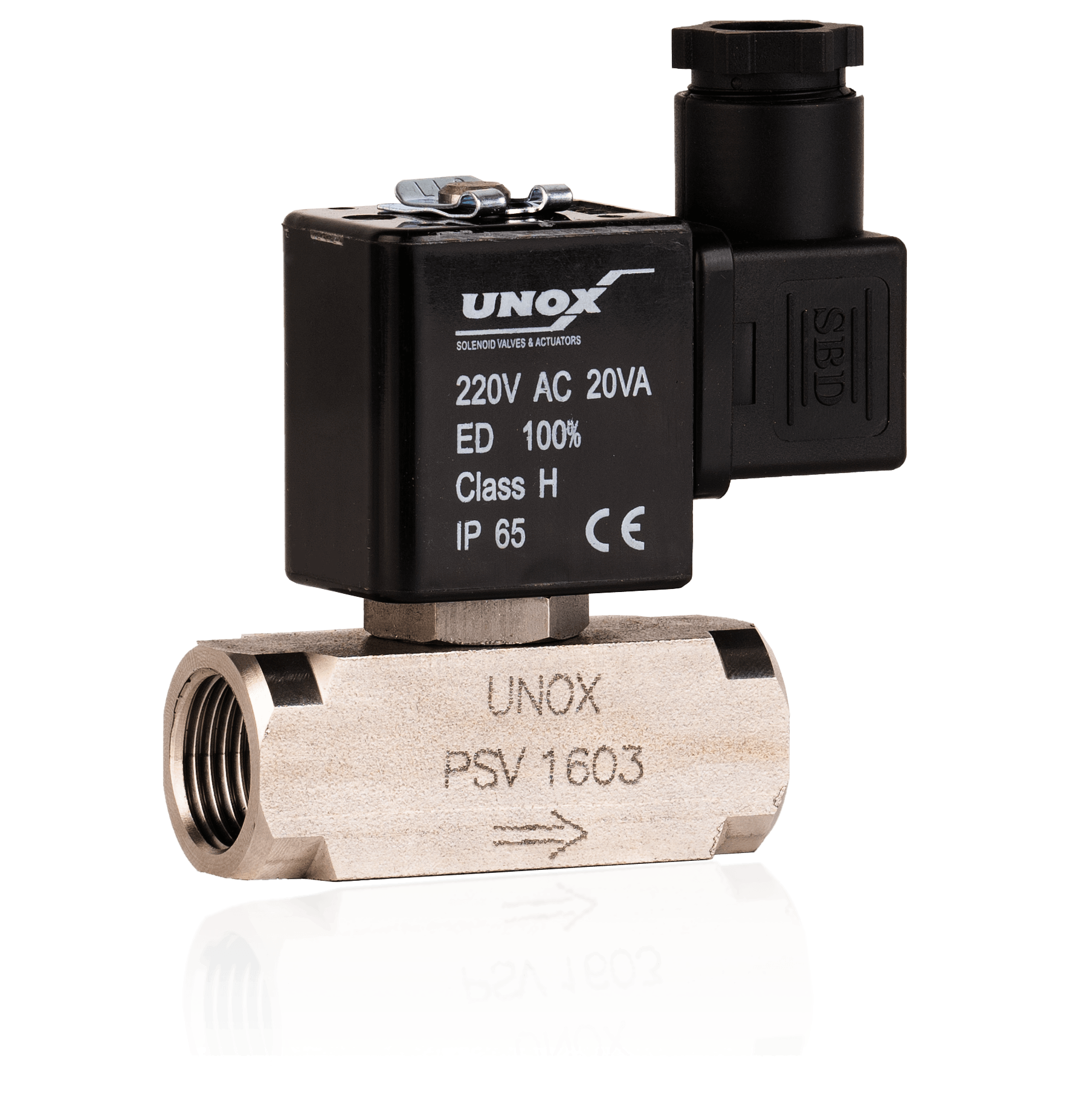 Unox Paslanmaz Takoz Gövde Normalde Kapalı Solenoid Valf (0-16 BAR)