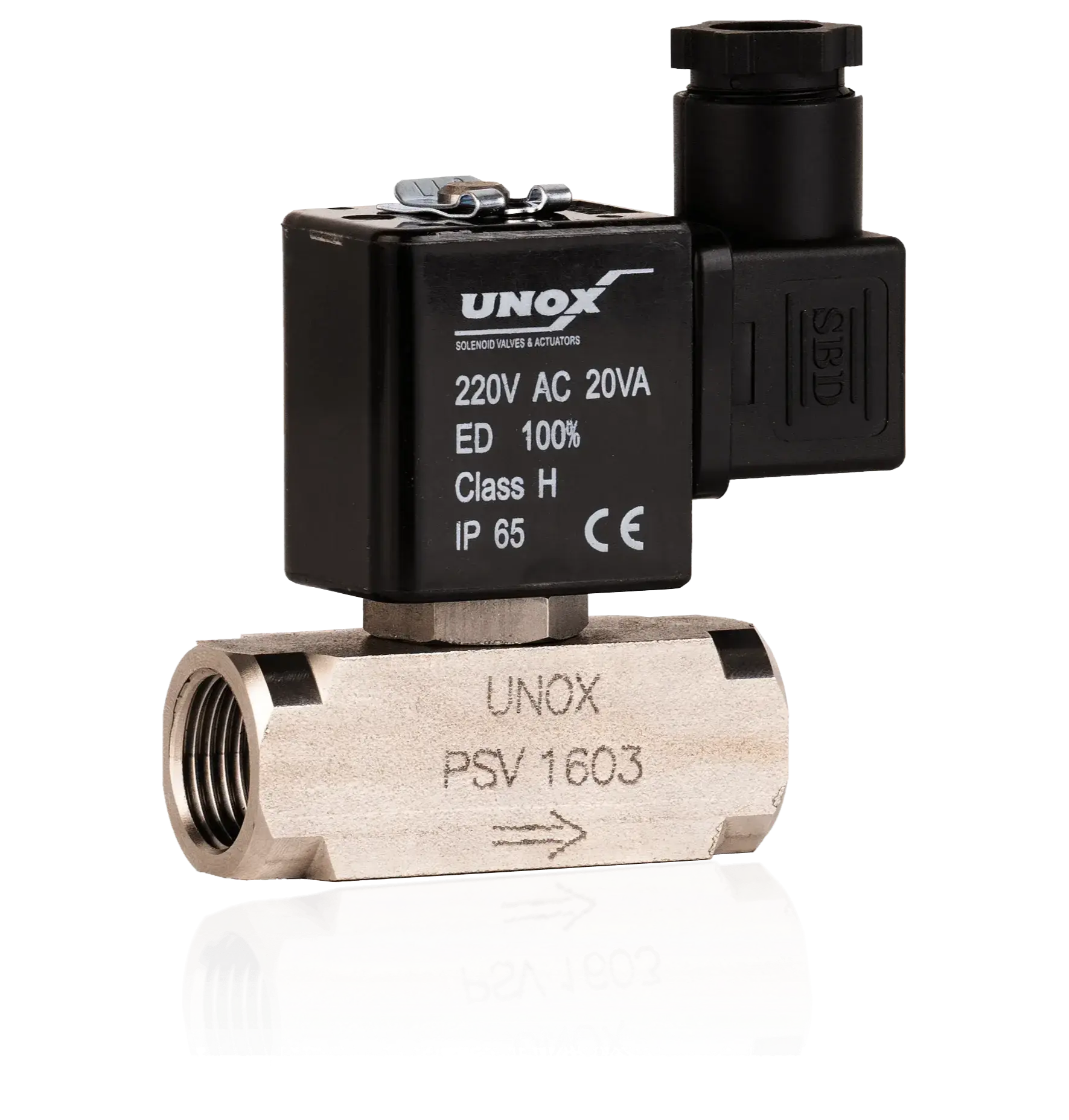 Unox Paslanmaz Takoz Gövde Normalde Kapalı Solenoid Valf (0-16 BAR)