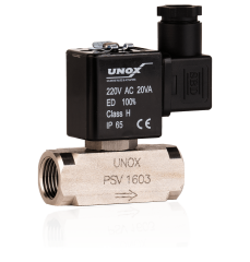 Unox Paslanmaz Takoz Gövde Normalde Kapalı Solenoid Valf (0-16 BAR)
