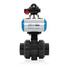 Unox Çift Etkili Pnömatik Aktüatörlü U-PVC Küresel Vana Asit İçin