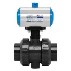 Unox Tek Etkili Pnömatik Aktüatörlü U-PVC Küresel Vana Su İçin