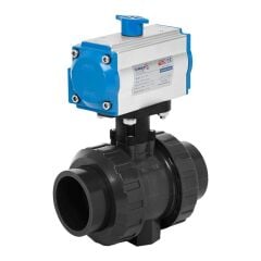 Unox Tek Etkili Pnömatik Aktüatörlü U-PVC Küresel Vana Asit İçin