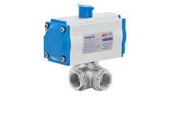 Unox Double‑Acting Pneumatic Actuated Stainless Steel Geared Ball Valve