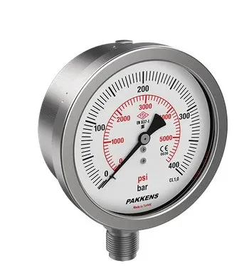 Pakkens Q100 Alttan Bağlantılı Komple Paslanmaz CL1 Manometre