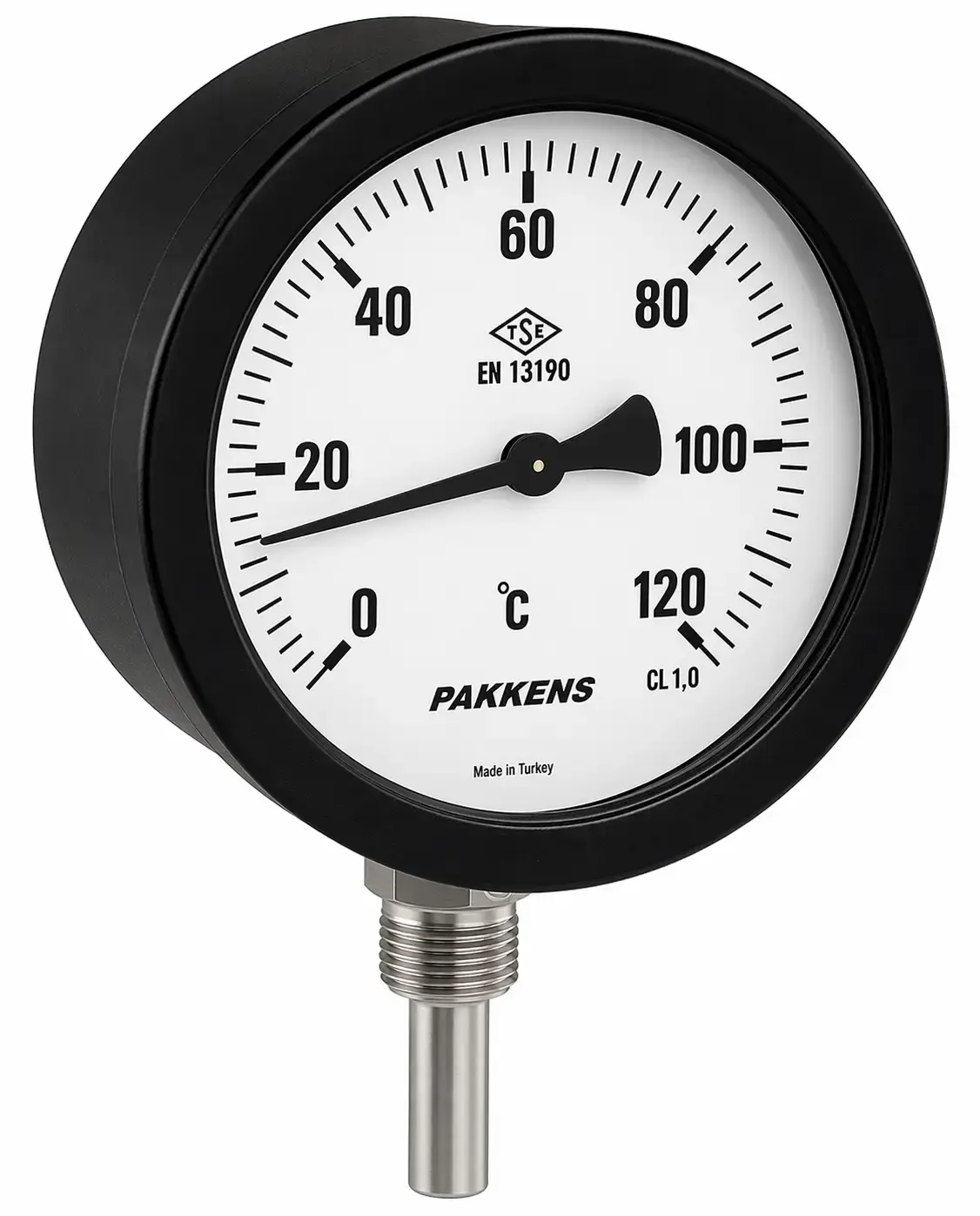 Pakkens Q160 250C 30CM Alttan Bağlantılı Termometre