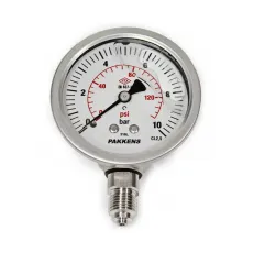 Pakkens Q63 Bottom Connection Pressure Gauge Glycerin-Filled All Stainless Steel CL1