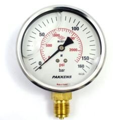 Pakkens Bottom Connection Glycerin-Filled CL1 Pressure Gauge Q100
