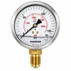 Pakkens Alttan Bağlantılı Gliserinli CL1 Manometre Q100