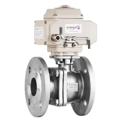 Unox Elektrik Aktüatörlü Paslanmaz Flanşlı Küresel Vana DN100 - 220V AC - 2 Parçalı