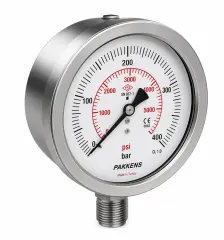 Pakkens Alttan Bağlantılı Kuru Tip Komple Paslanmaz CL1 Manometre Q100