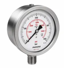 Pakkens Alttan Bağlantılı Kuru Tip Komple Paslanmaz CL1 Manometre Q100
