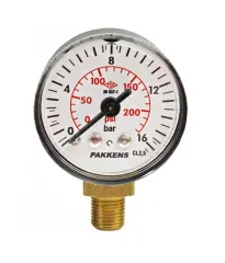 Pakkens Alttan Bağlantılı Kuru Tip CL1 Manometre Q100 0,6 BAR