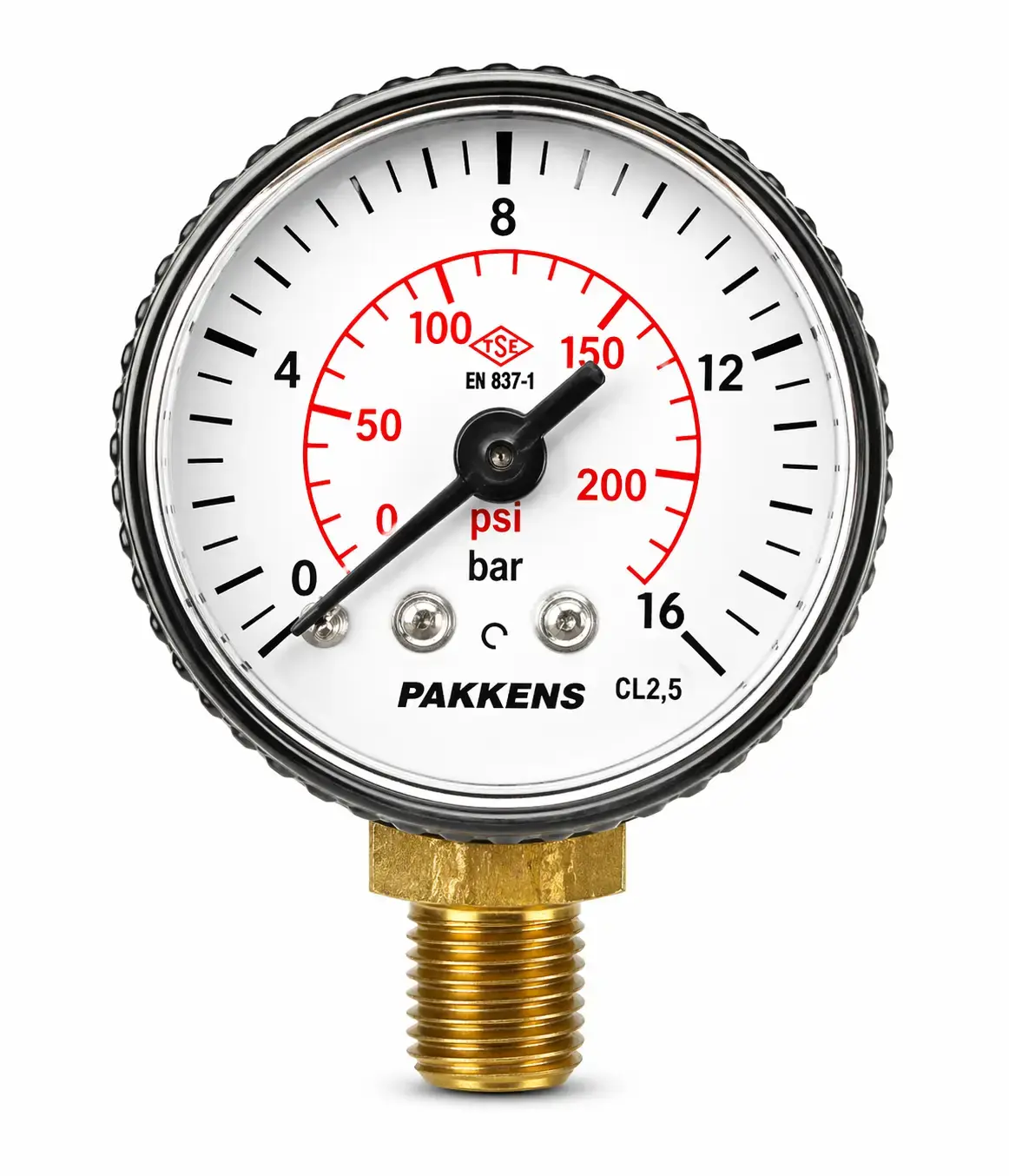Pakkens Alttan Bağlantılı Kuru Tip CL1 Manometre Q100 0,6 BAR
