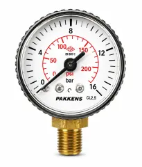 Pakkens Alttan Bağlantılı Kuru Tip CL1 Manometre Q100 0,6 BAR