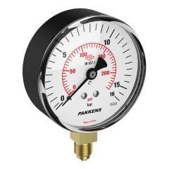 Pakkens Bottom Connection Dry Type All-Stainless CL1 Manometer Q100 16 BAR