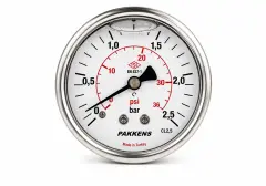 Pakkens Pano Tip Gliserinli CL2,5 Manometre Q100 40BAR