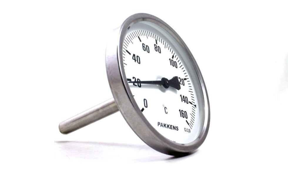 Pakkens 15CM Arkadan Bağlantılı Komple Paslanmaz CL1 Termometre Q100 160C