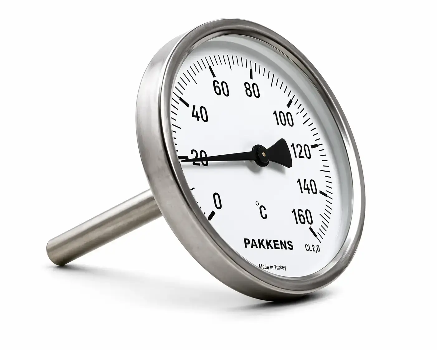 Pakkens 15CM Arkadan Bağlantılı Komple Paslanmaz CL1 Termometre Q100 160C