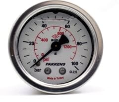 Pakkens Arkadan Bağlantılı Gliserinli CL2,5 Manometre Q100 4BAR