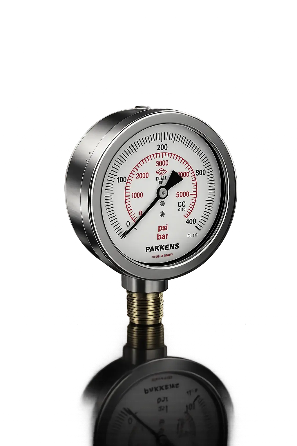 Pakkens Alttan Bağlantılı Komple  Paslanmaz Vakummetre Q100 -1 / +5 BAR