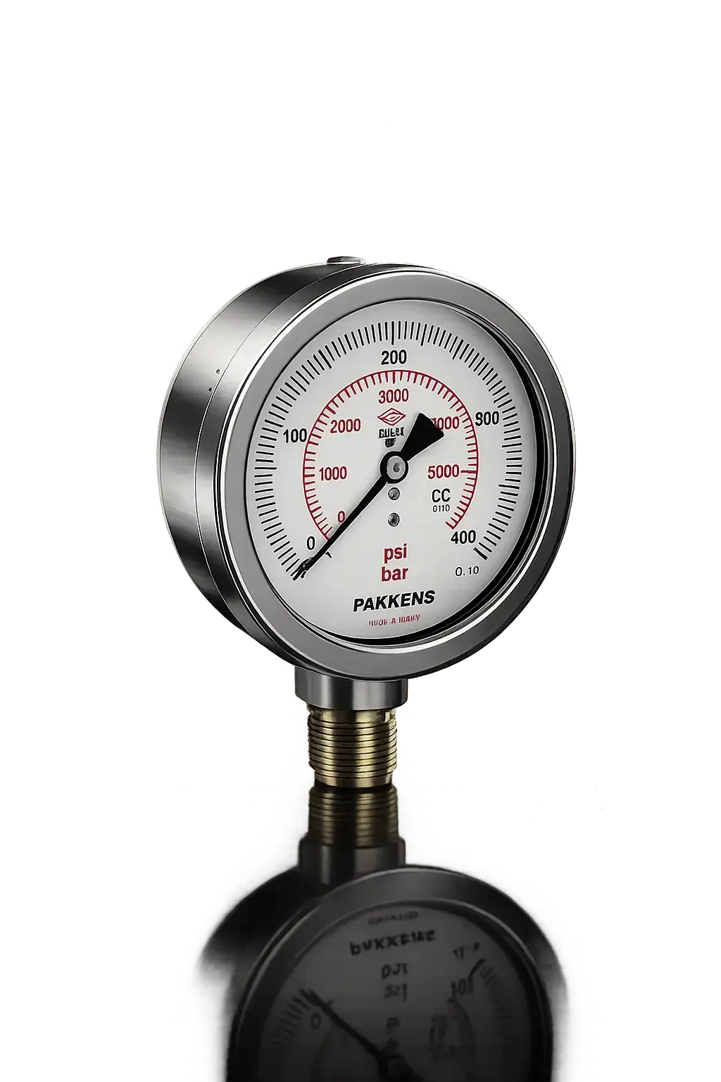 Pakkens Alttan Bağlantılı Komple  Paslanmaz Vakummetre Q100 -1 / +5 BAR