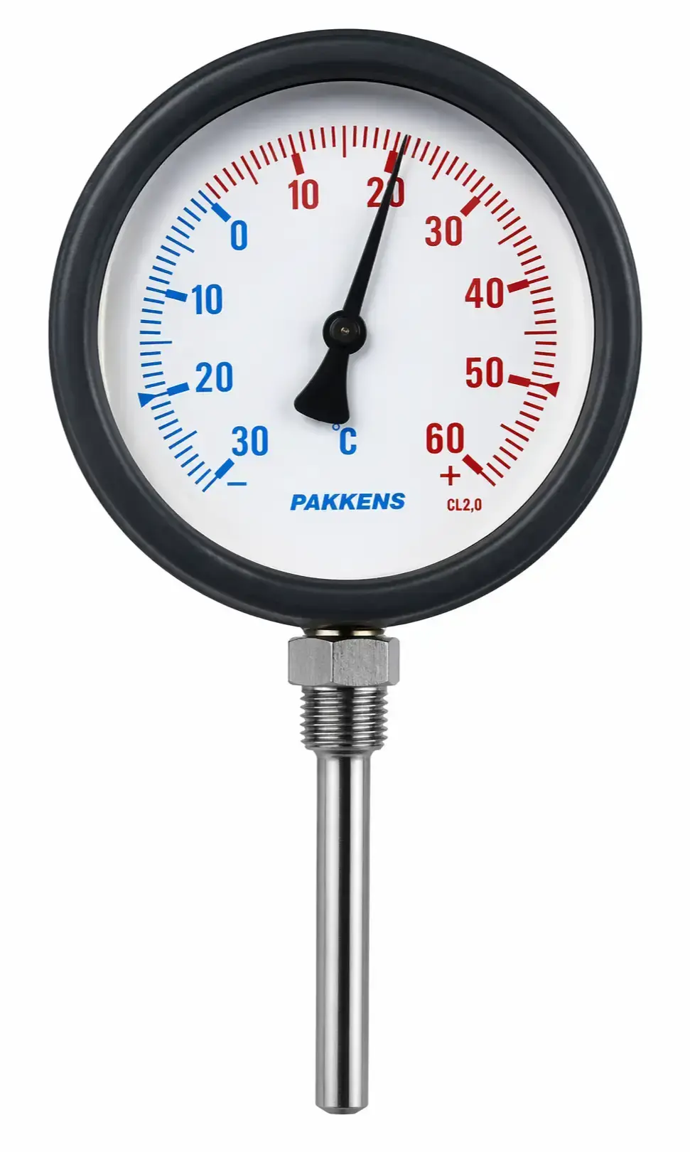 Pakkens 50 CM Alttan Bağlantılı Termometre Q100 500C