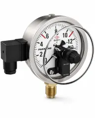 Pakkens Alttan Bağlantılı Kuru Tip Tek Kontaklı CL1 Normalde Kapalı Manometre Q100 160BAR