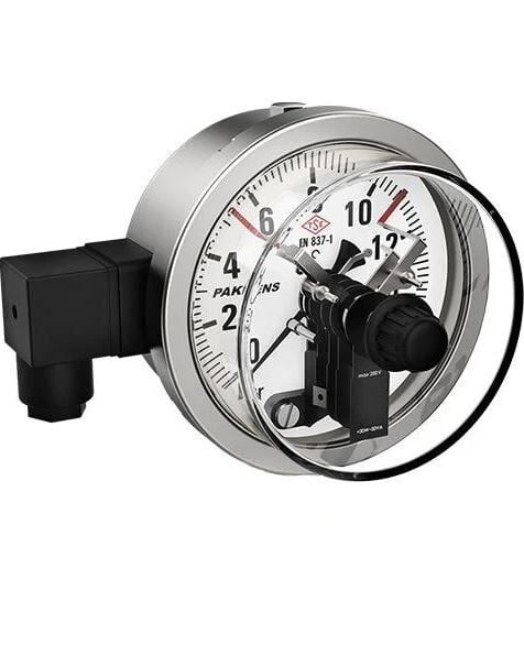 Pakkens Panel Mount Liquid-Filled Single Contact CL1 Normally Closed Pressure Gauge Q100 400 BAR
