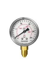 Pakkens Alttan Bağlantılı Gliserinli CL2,5 Vakummetre Q100 -1 / +24