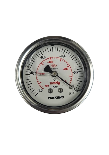 Pakkens Arkadan Bağlantılı Gliserinli CL2,5 Vakummetre Q100