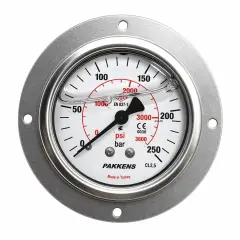 Pakkens Arkadan Bağlantılı (3/8DİŞLİ) Önden Flanşlı  Kuru Tip CL1 Manometre Q160