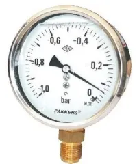PAKKENS Ø100 BOTTOM-OUTLET GLYCERIN-FILLED VACUUM GAUGE