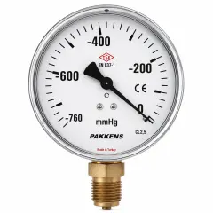 PAKKENS Ø100 ALTTAN ÇIKIŞLI KURU TİP VAKUMMETRE