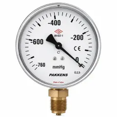 PAKKENS Ø100 ALTTAN ÇIKIŞLI KURU TİP VAKUMMETRE