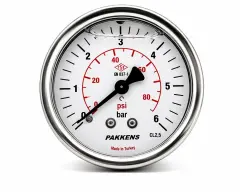 Pakkens Arkadan Bağlantılı Kuru Tip CL1 Manometre Q100 0,6 Bar