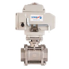 Unox Elektrik Aktüatörlü Paslanmaz Dişli Küresel Vana